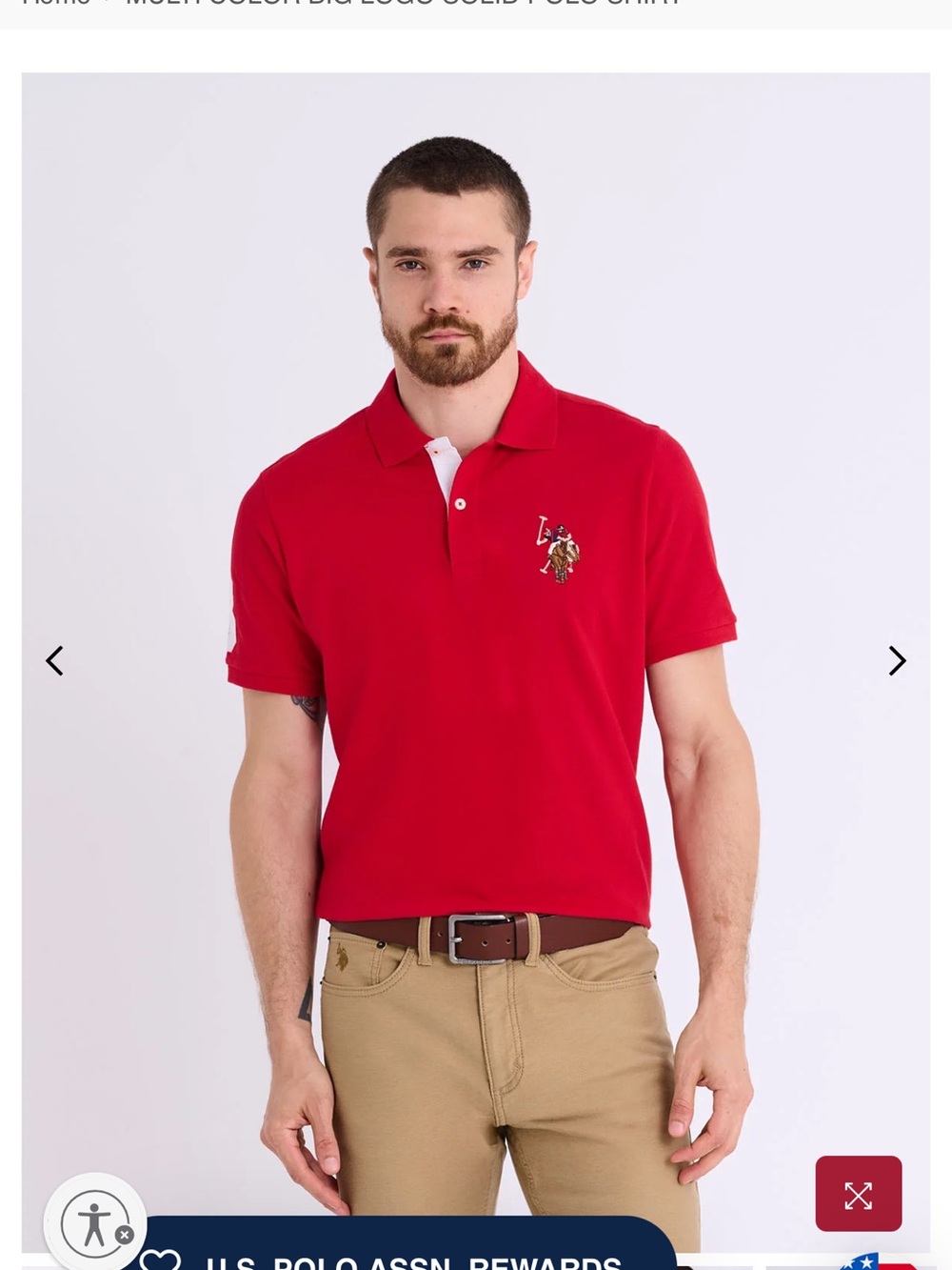 U.S. Polo Assn. Red Short-Sleeve Polo with Embroidered Logo